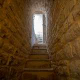 Risaliamo e ci dirigiamo verso il portale d�ingresso, l� dove si trova una porticina in legno. La apriamo e ci ritroviamo di fronte ad alcuni gradini in pietra che percorrendo la torre sinistra ci permettono di accedere al piano superiore della Basilica
